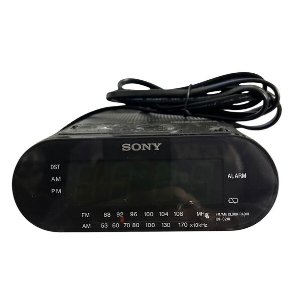 Sony Dream Machine Alarm ICF-C218 FM AM Clock Radio Black Auto Time Set - Picture 8 of 8